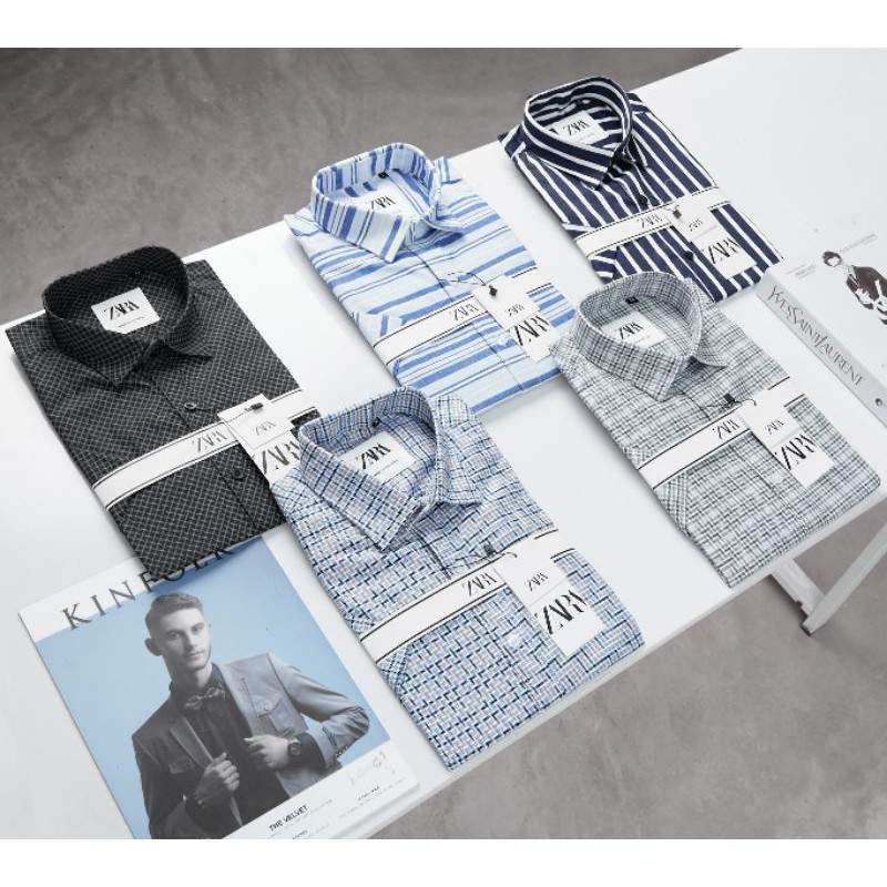 Áo sơ mi nam tay ngắn kate cotton sọc trẻ trung thoáng mát nổi bật