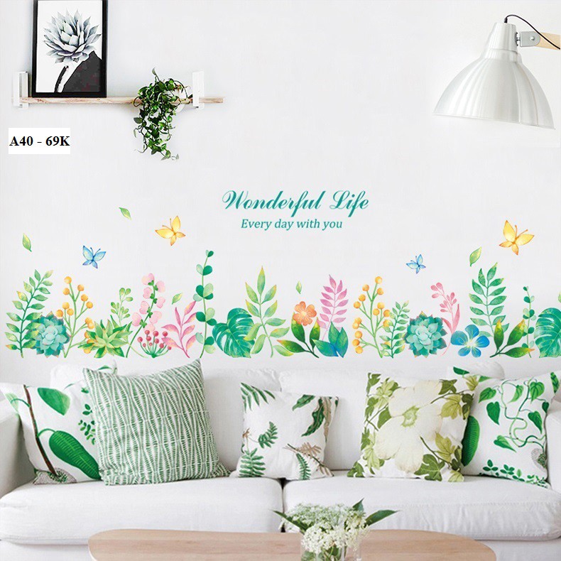 Decal dán tường Wonderful Life A40 - Decal dán tường Hàn Quốc