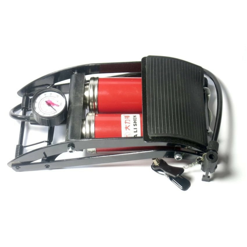 Bơm Lốp Xe  Đạp Chân Cho Xe Đạp, Xe Máy, Xe Hơi 2 Piston Đa Năng, Tiện Dụng