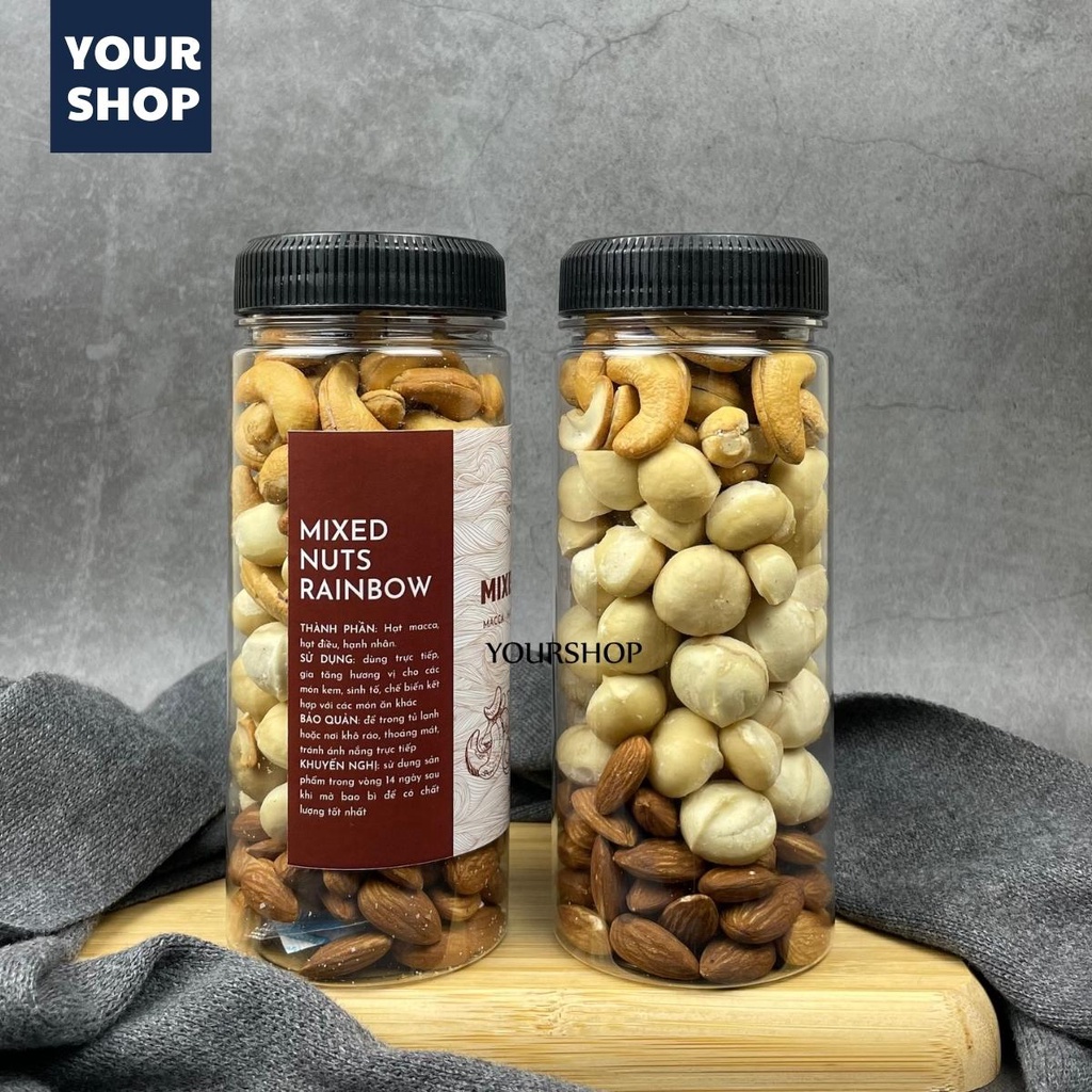 Hạt dinh dưỡng mix 3 loại Yourshop - ngũ cốc bà bầu gồm macca, hạt điều, hạnh nhân