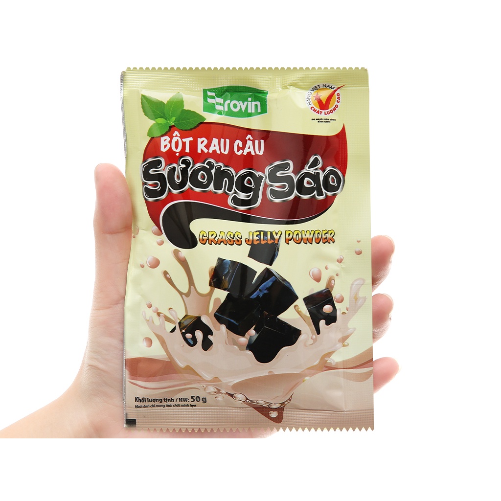 Hộp 5 gói bột rau câu sương sáo Rovin gói 50g