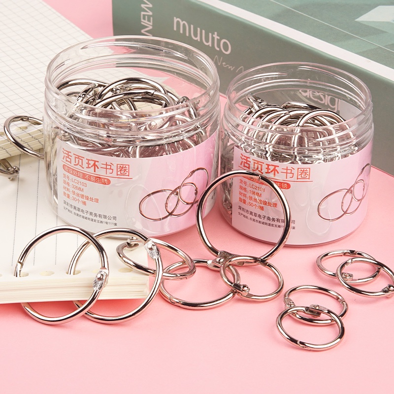 Khoen đóng gáy sách diy chất liệu kim loại nhiều kích cỡ 19mm / 25mm / 32mm