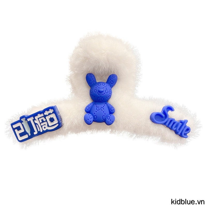 Girls Plush Hair Claw Fluffy Hair Jaw Clamp Bow Hair Claw Clips Heart Hair Clips Cute Cartoon Bear Fuzzy Hair Barrette