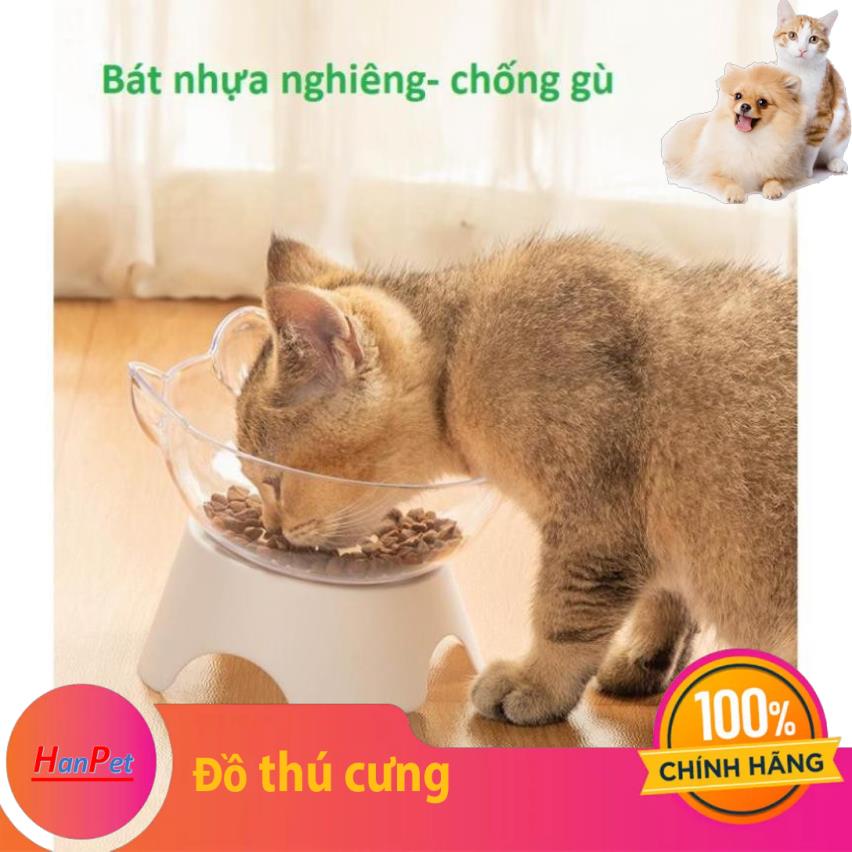 BÁT NHỰA NGHIÊNG BÁT CHO CHÓ MÈO - CHÉN ĐỰNG THỨC ĂN CHỐNG GÙ THÚ CƯNG NHỎ