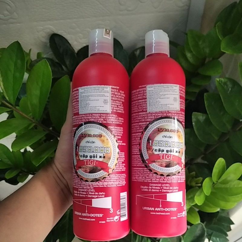 Cặp gội xả Tigi đỏ phục hồi tóc mềm mượt hương thơm 750ml