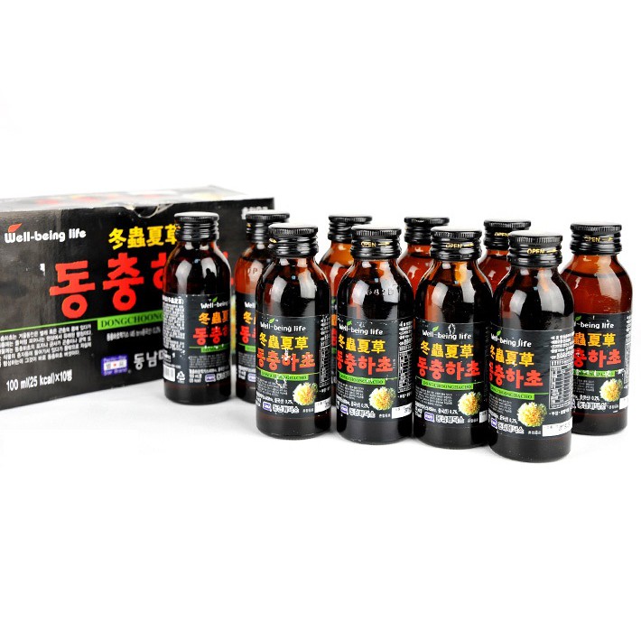 Nước Giải Khát Đông Trùng Hạ Thảo Hàn Quốc hộp 10 chai x 100ml
