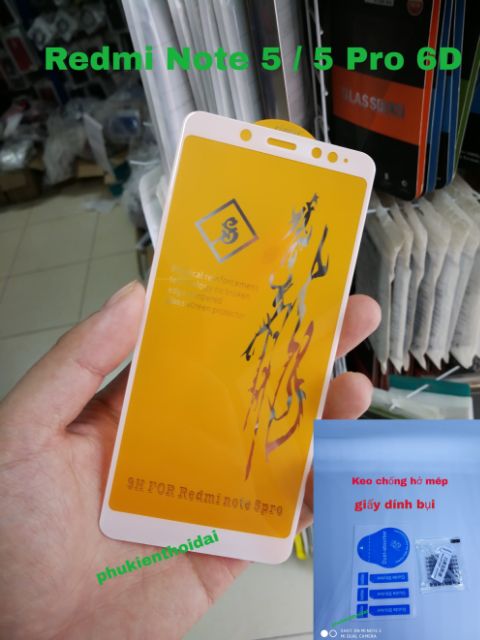 Xiaomi Redmi Note 5 / 5 Pro FREESHIP Từ 50k Cường lực 6D Full Màn Full keo