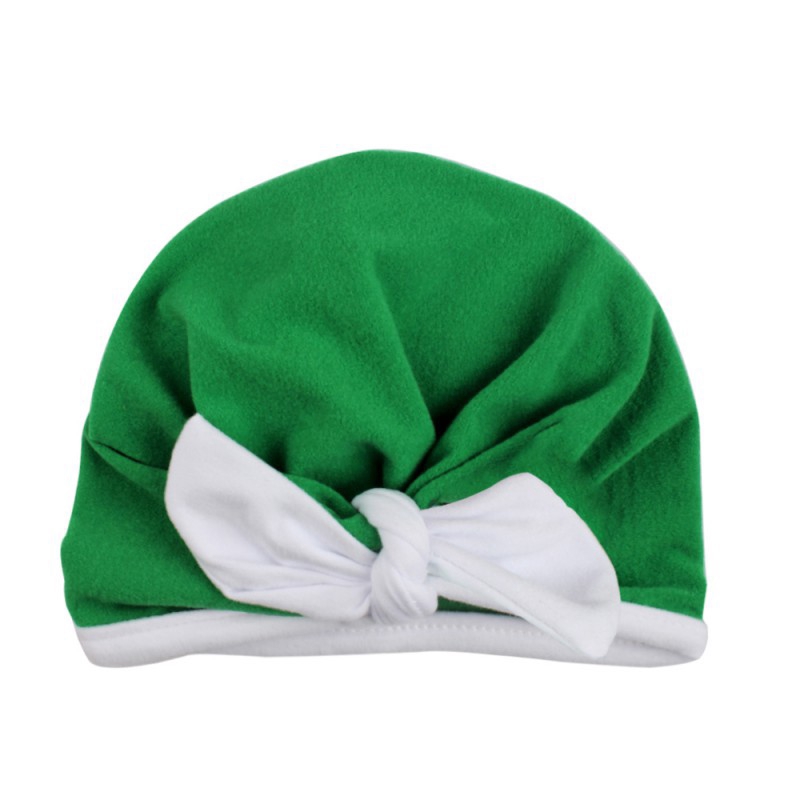 Mũ trùm đầu thắt nơ mềm mại cho trẻ sơ sinh