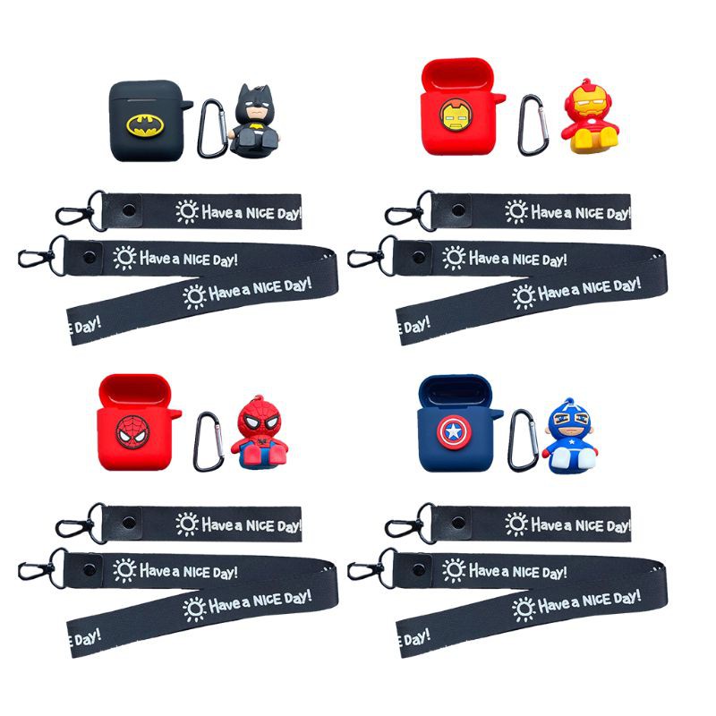 Set vỏ bảo vệ hộp sạc tai nghe Qcy T8 họa tiết siêu anh hùng