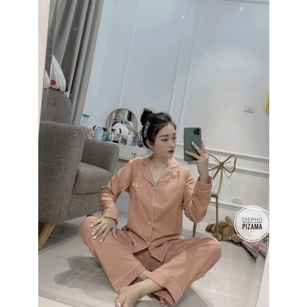 Bộ Pijama Chất Nhung Tăm Mặc Nhà Thoải Mái, Đồ Ngủ Thu Đông Nữ Xinh Hàng Thiết Kế