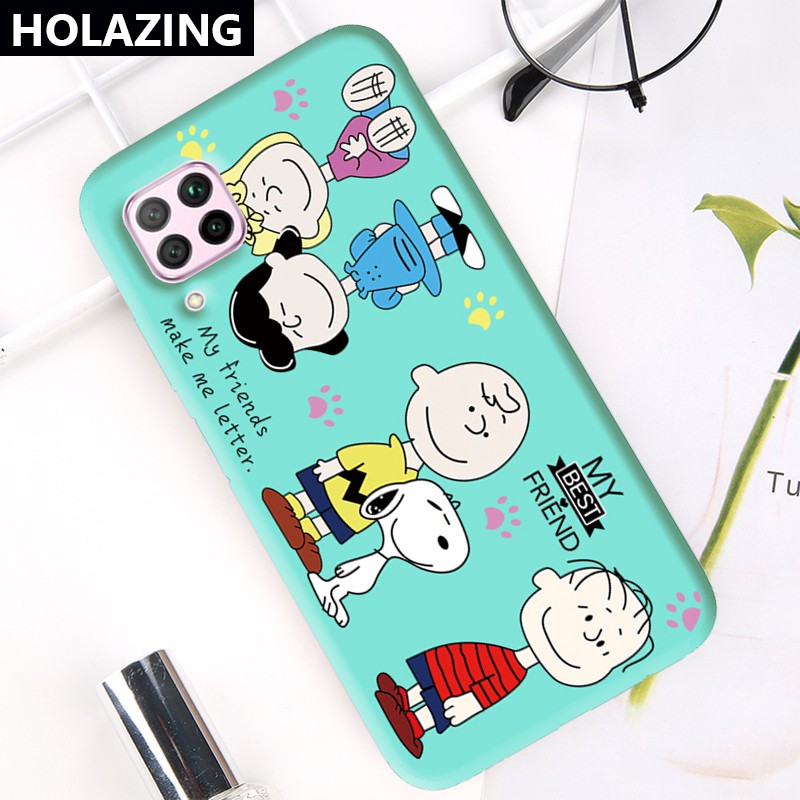 Ốp điện thoại silicon dẻo họa tiết hoạt hình Snoopy màu kẹo dễ thương cho Huawei Nova 7i Nova 5T 3i 4E 3E