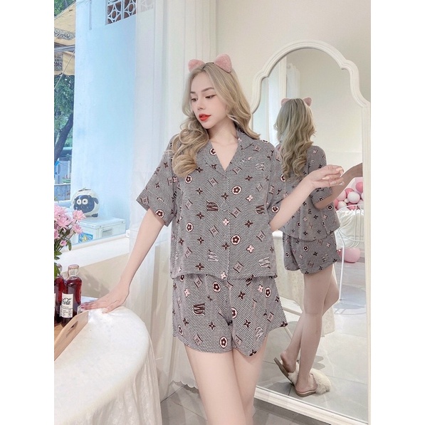 Bộ Pyjama Đùi Nút Bọc Sang Trọng 2CE Cao Cấp Lụa Mango Mịn Mát - Awi Pyjama