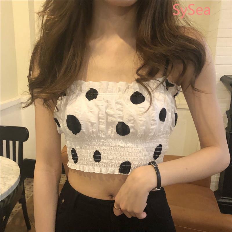Áo Tank Top Hoạ Tiết Chấm Bi Phong Cách Hàn Quốc