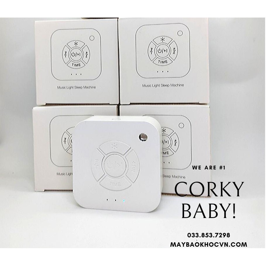 Máy tạo tiếng ồn trắng ru bé ngủ - White noise Corky baby Wn01, tích hợp 10 bản nhạc hay