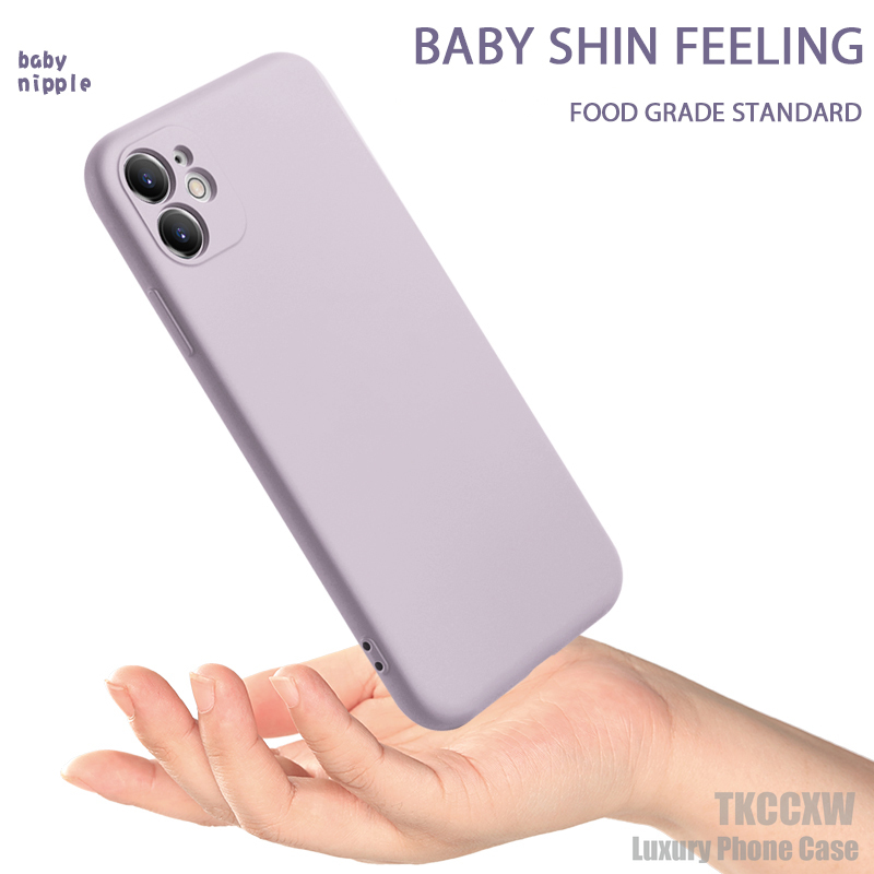 Ốp điện thoại silicon mềm màu trắng tím cho For iPhone 12 Mini 12 Pro Max 11 Pro Max XS MAX XR X 7 8 6 6S Plus SE 2020