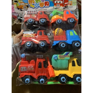 combo  set  6 xe công trình , hộp bánh bao  và bộ lego 520 chi tiết