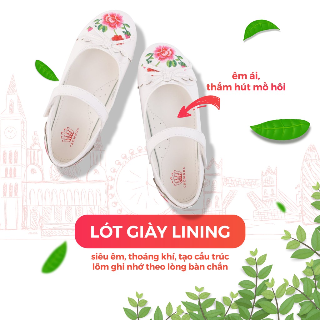 Giày Búp Bê Bé Gái Crown UK Ballerina Cao Cấp CRUK3112 cho bé 2-12 Tuổi