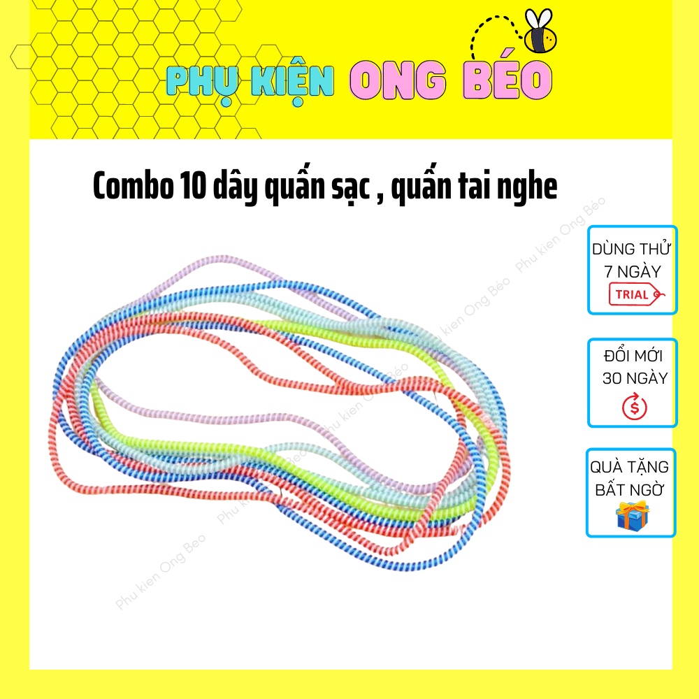 Combo 10 dây quấn tai nghe, dây quấn sạc chống đứt - phukien_ongbeo