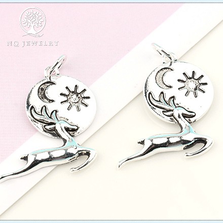 Charm bạc hình con tuần lộc treo - NQ Jewelry