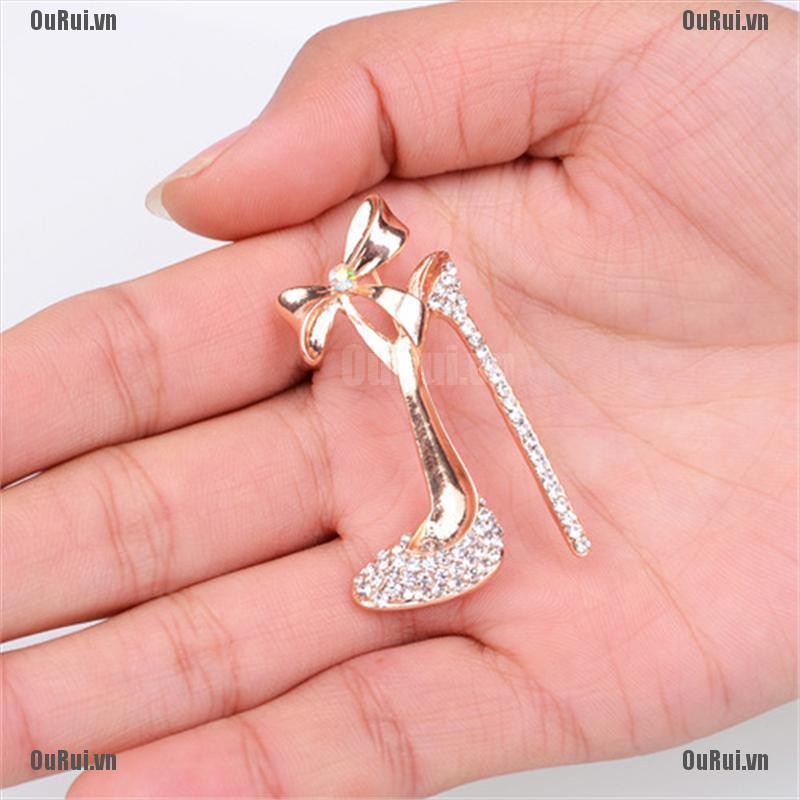 Ghim Cài Áo Hình Giày Cao Gót Đính Đá Dễ Thương