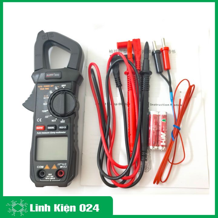Đồng hồ kẹp dòng Winapex ET8202, kìm kẹp dòng kỹ thuật số màn hình LCD đo điện vạn năng