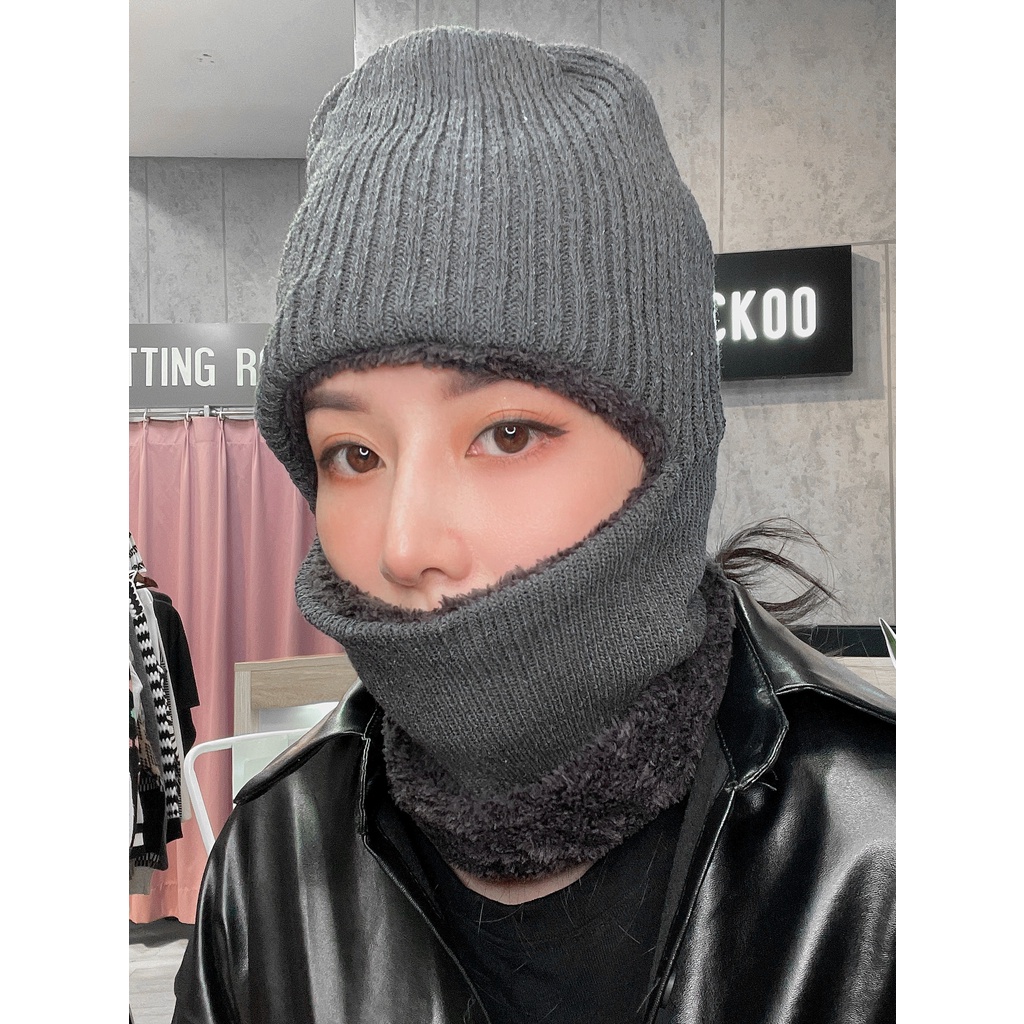 Mũ Len Trùm Mặt Lót Lông Siêu Ấm - Mã Số: ML051125