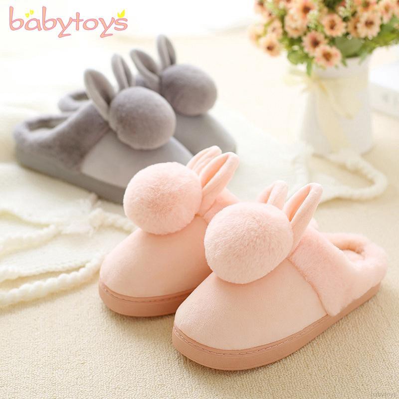 Dép bông hình thỏ chống trượt đi trong nhà dành cho bé