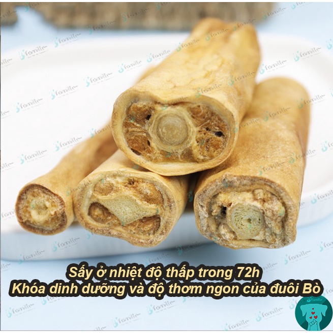 Treat thưởng cho Chó JFamille, Đuôi Bò sấy, độ mềm vừa phải, dễ tiêu hóa, bổ sung Collagen và dinh dưỡng. JF189