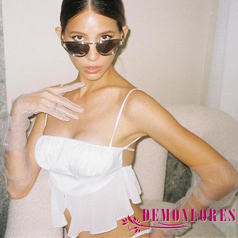 Áo Peplum Hở Lưng Hai Dây Màu Trơn Cho Nữ