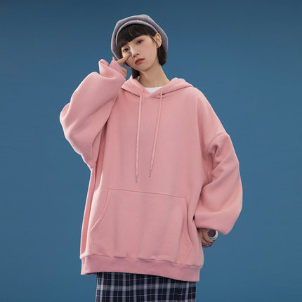 Áo Hoodie Tay Dài Màu Trơn Phong Cách Hàn Quốc Cho Cặp Đôi