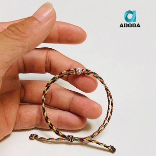 Vòng Tay Phong Thủy Chỉ Ngũ Sắc Phối Bi Bạc Mang Lại May Mắn, Bình An, Freesize, ADODA