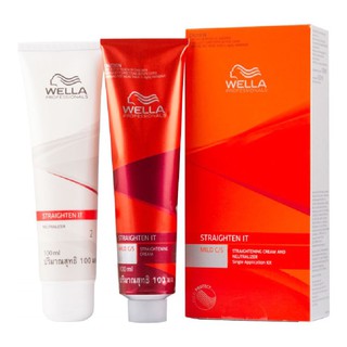 Bộ thuốc duỗi tóc wella creatine straight c cho tóc nhuộm yếu 100ml