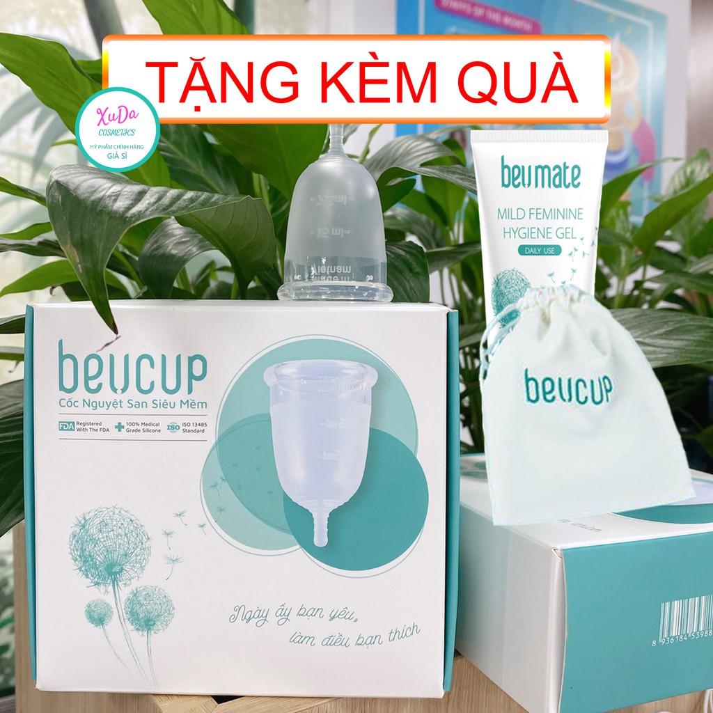 Cốc nguyệt san beucup silicol y tế chính hãng siêu mềm đạt chuẩn fda Hoa Kỳ