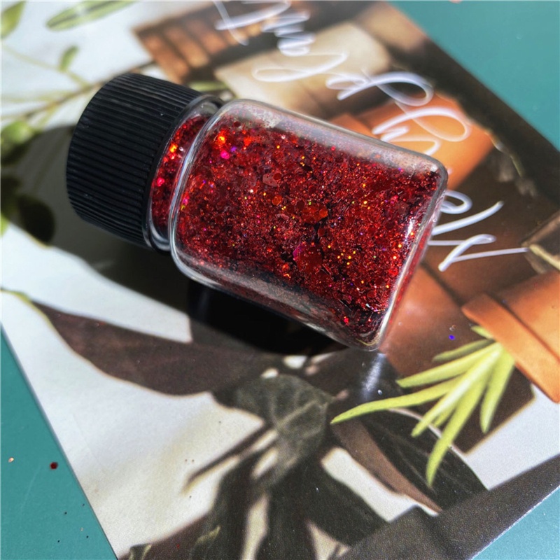 Hộp nhũ kim tuyến 10 màu hình lục giác cho nhựa resin 10g