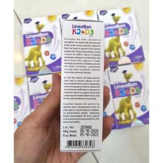 Vitamin Tăng Chiều Cao MK7 Lineabon K2-D3 Date 2023 Cho Bé Thấp Còi, Biếng Ăn