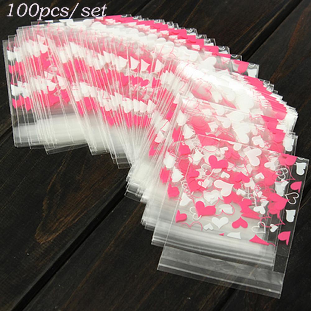 FASHYUNER Set 100 túi nhựa mini tự dính đựng bánh kẹo làm quà tặng tiện dụng