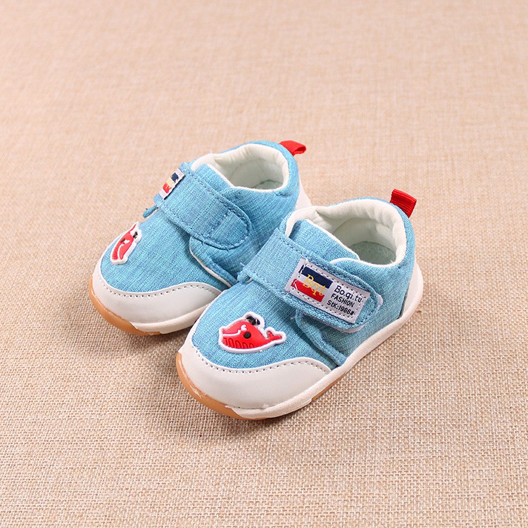 giày vải tập đi bé trai đế cao su size 16-20