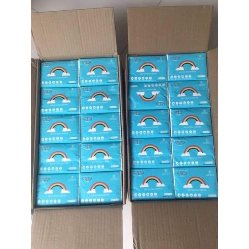Khăn giấy ăn/giấy rút mylan cầu vồng chính hãng 1 gói 300tờ date xa