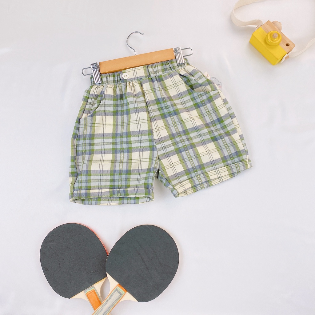 Quần Short Đùi Cho Bé Trai Caro Vintage Size Từ 1-4 Tuổi MINTSCLOSET Mint's Closet - QR8615