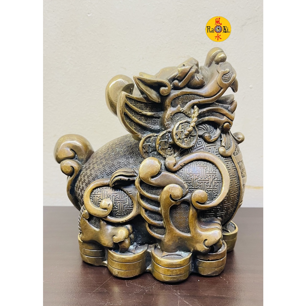 Tỳ Hưu ngồi Vàng 14cm - Tượng Đồng Phong Thủy