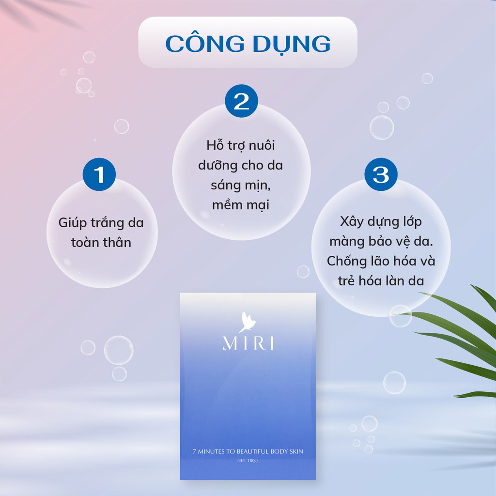 Tắm trắng 7 phút Miri 7 minutes to beautiful body skin 180gr