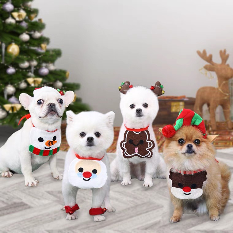 Yếm đeo cổ cho chó mèo hình ông già noel dễ thương cao cấp