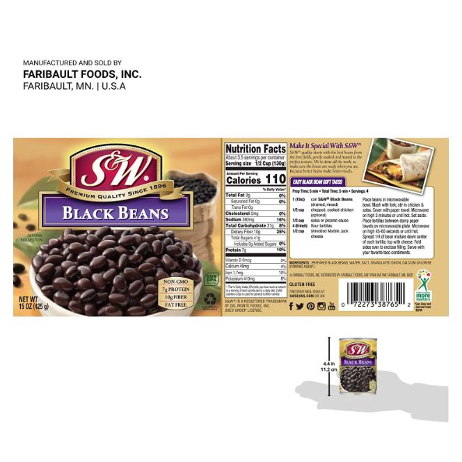 Đậu đen S&amp;W BLACK BEANS