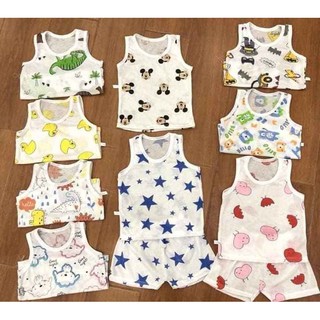 [ Mua 5 tặng 1] bộ ba lỗ cotton giấy cho bé yêu