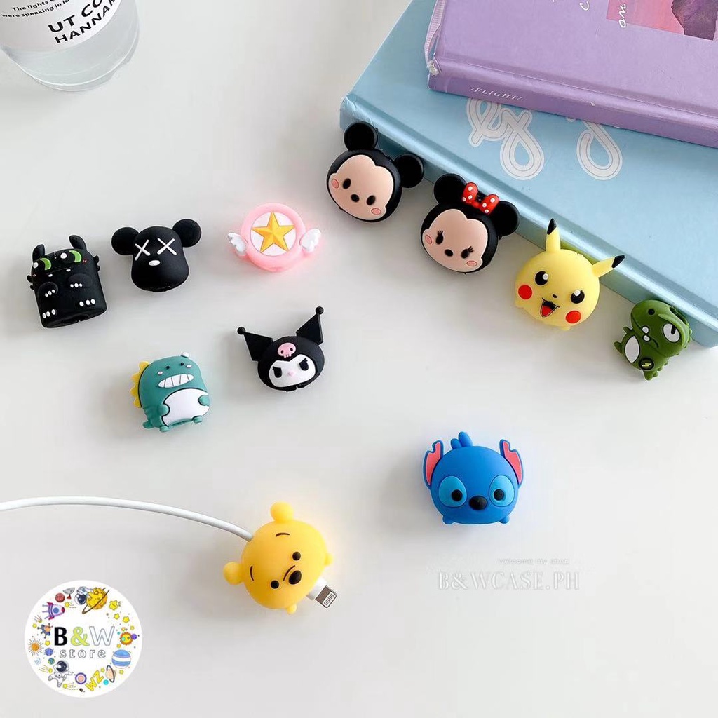 Phụ kiện bảo vệ dây cáp sạc nhanh hình thú hoạt hình thích hợp cho Iphone 18w 20w
