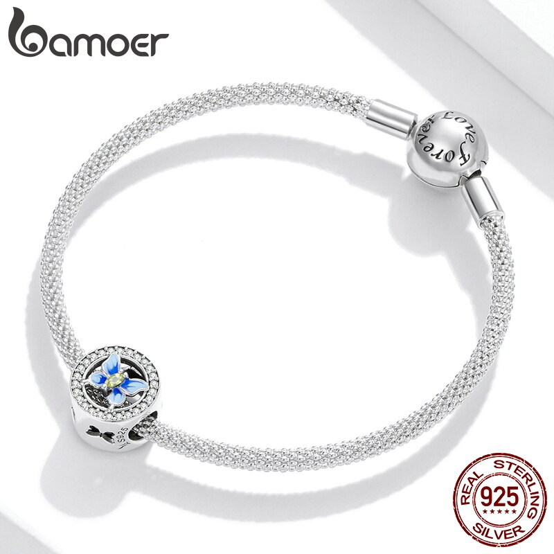 Hạt Trang Sức Bamoer SCC1682 Bạc 925 Thiết Kế Hình Bướm CZ Dành Cho Trang Trí Vòng Tay DIY