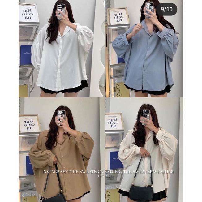 Sơmi cánh dơi, chất kate lụa ít nhăn freesize (hình thật)