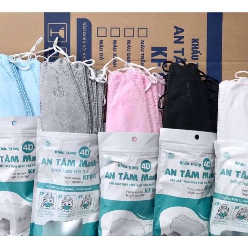 Thùng 300 Khẩu Trang Kf94 An Tâm Mask 4D Công Nghệ Hàn Quốc Kháng Khuẩn Chống Bụi