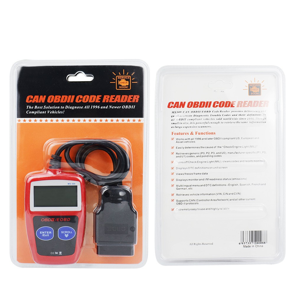 Thiết Bị Quét Mã Code Xe Hơi MaxiScan MS309 CAN BUS OBD2 EOBD OBD II ms 309 ms 309