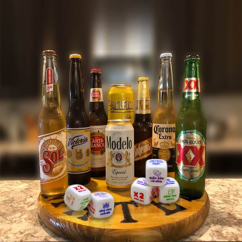 Viên xúc xắc 6 mặt xí ngầu uống bia cho bữa nhậu thêm vui